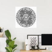 Farbe des Mandala Farbplakats Ihres eigenen Palmen Poster (Heimbüro)