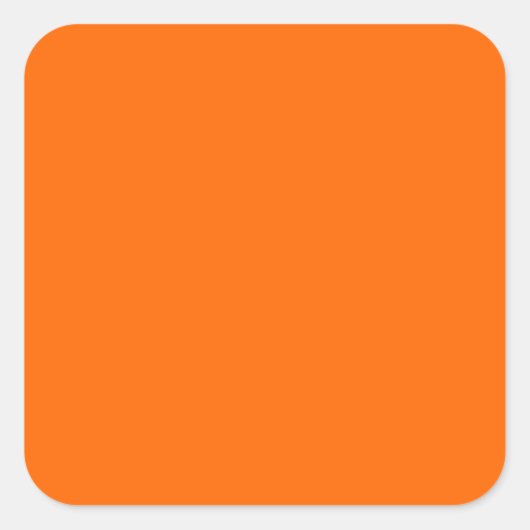 Farbe des Orange Designer-Single Quadratischer Aufkleber (Vorderseite)
