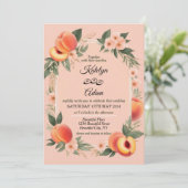 Farbe des Peach Fuzz, Einladungen zum Hochzeitsfei (Stehend Vorderseite)
