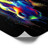 Farbe des Pferdes mit der Hand gezogenes Wasser Fa Poster (Ecke)