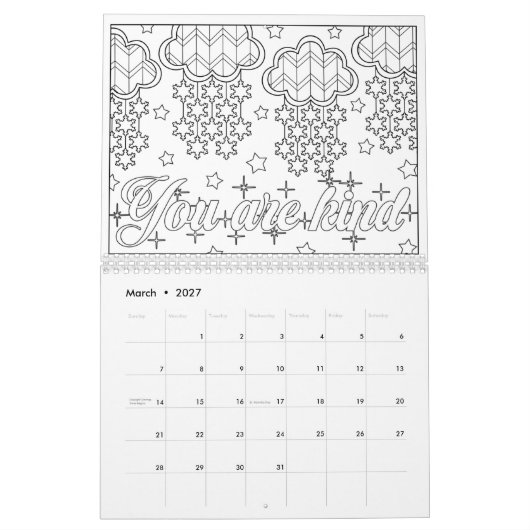 Farbe des Powers Kalender (Mär 2027)