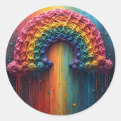 Farbe des Regenbogen-Tropfens Runder Aufkleber (Vorderseite)