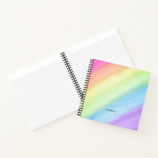 Farbe des Regenbogens Gradient Name Pastell Monogr Notizblock (Innenseite)
