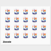 Farbe des Schiffes Square_Cape Kabelaufkleber Runder Aufkleber (Blatt)