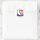 Farbe des Schiffes Square_Cape Kabelaufkleber Runder Aufkleber (Tasche)