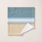 Farbe des Strandes: hellbrauner Sand Beige Türkis  Badhandtuch Set (Waschlappen)