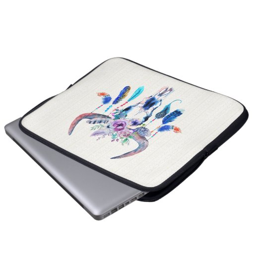 Farbe des Tierkopfschädels Laptopschutzhülle (Vorne Knopf)