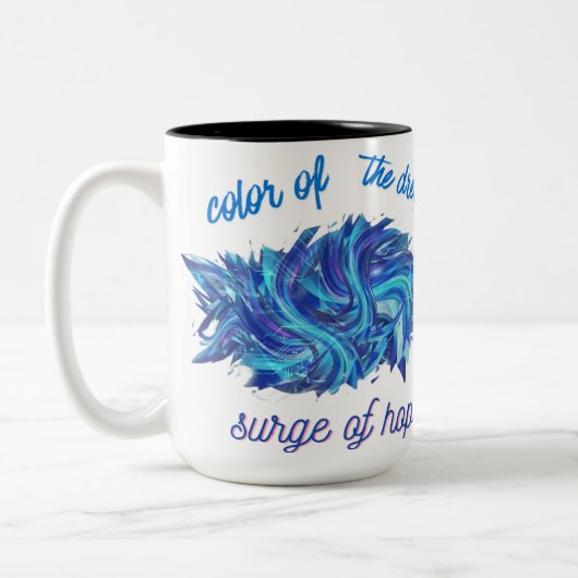 Farbe des Traums Zweifarbige Tasse (Links)
