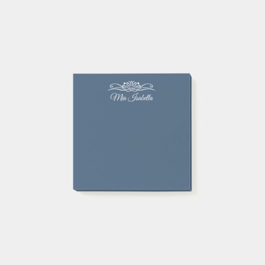 Farbe des Trends - Schwerwiegender blauer Name Post-it Klebezettel (Vorderseite)