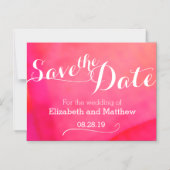 Farbe des Wassers Save the Date rot pink waschen Magneteinladung (Vorderseite)