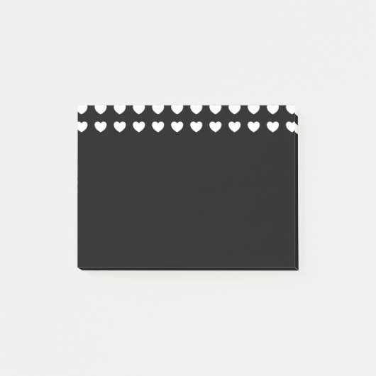 Farbe des weißen Herzmusters Post-it Klebezettel (Vorderseite)