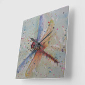 FARBE DRAGONFLY QUADRATISCHE WANDUHR (Winkel)