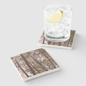 Farbe durch die Bäume Steinuntersetzer (Seitenansicht)