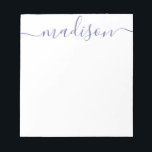 Farbe: Editor für Personalisierten Skriptnamen Notizblock<br><div class="desc">PreppyPrint.com - Fügen Sie diesem Notizblock Ihre personalisierte Touch hinzu. Klicken Sie auf "Personalisieren" und dann auf "Anpassen", um die Farbe und die Größe des Schriftartes zu ändern, um die richtige Suche nach Ihrem Namen anzupassen. Übertragen Sie dieses Design auch auf die Produkte Ihrer Wahl! Bitte besuchen Sie meinen Designer-Shop,...</div>