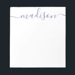 Farbe: Editor für Personalisierten Skriptnamen Notizblock<br><div class="desc">PreppyPrint.com - Fügen Sie diesem Notizblock Ihre personalisierte Touch hinzu. Klicken Sie auf "Personalisieren" und dann auf "Anpassen", um die Farbe und die Größe des Schriftartes zu ändern, um die richtige Suche nach Ihrem Namen anzupassen. Übertragen Sie dieses Design auch auf die Produkte Ihrer Wahl! Bitte besuchen Sie meinen Designer-Shop,...</div>