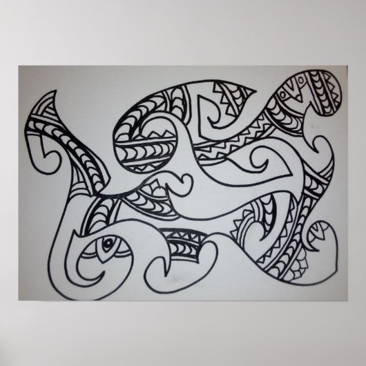 Färbe es selbst Maori-Motiv Poster (Vorne)