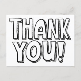 Farbe Es Spaß Hand geschrieben Danke Postkarte