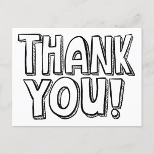 Farbe Es Spaß Hand geschrieben Danke Postkarte
