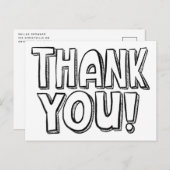 Farbe Es Spaß Hand geschrieben Danke Postkarte (Vorne/Hinten)