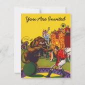 FARBE FUN CIRCUS PARTY THEMA INVITATION EINLADUNG (Vorderseite)
