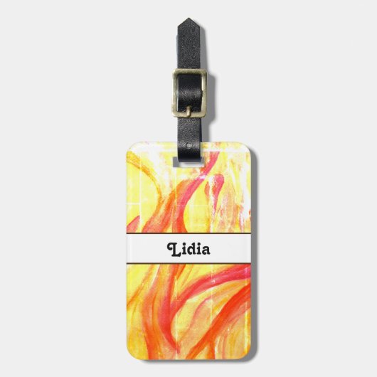 Farbe Gelb und Rot: Gepäckmarke Gepäckanhänger (Vorderseite vertikal)