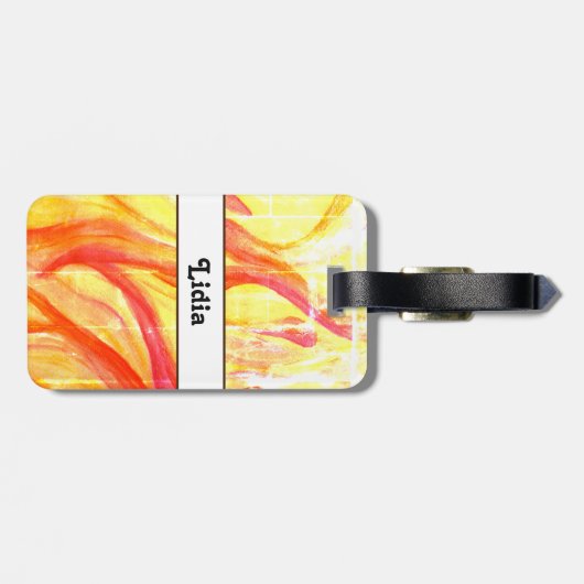 Farbe Gelb und Rot: Gepäckmarke Gepäckanhänger (Rückseite horizontal)