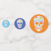 Farbe Glitch Schädeltisch Konfetti (Vorderseiten)