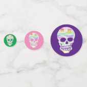 Farbe Glitch Schädeltisch Konfetti (Rückseiten)