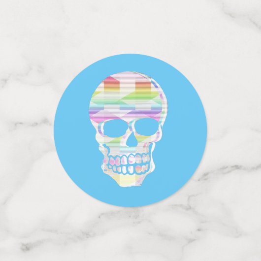 Farbe Glitch Schädeltisch Konfetti (Klein Vorderseite)