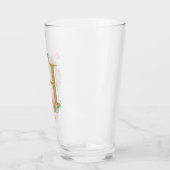 Farbe Gold und Blütenmonogramm Buchstabe H Glas (Links)