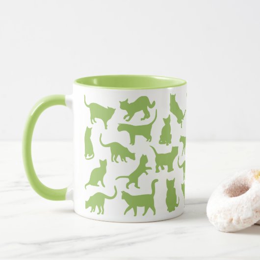 Farbe Grün der Katzen Tasse (Mit Donut)