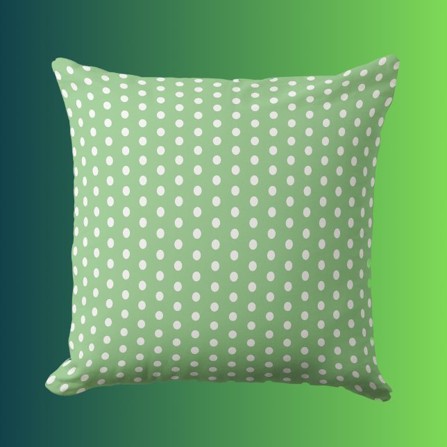 Farbe Grün mit Polka Dots weiß Kissen (Von Creator hochgeladen)