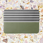 Farbe Grün mit schwarzen und weißen Streifen Badematte