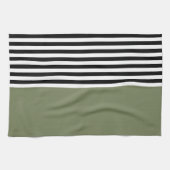 Farbe Grün mit schwarzen und weißen Streifen Geschirrtuch (Horizontal)