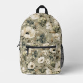 Farbe Grün und Creme Bedruckter Rucksack (Vorderseite)