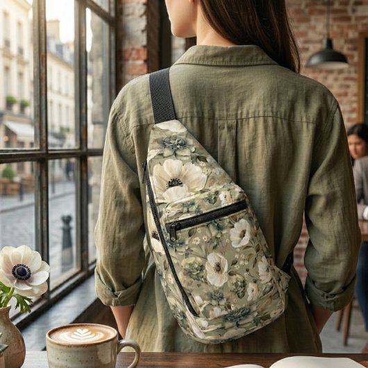 Farbe Grün und Creme Crossbody Bag