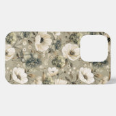 Farbe Grün und Creme iPhone Hülle (Rückseite (Horizontal))