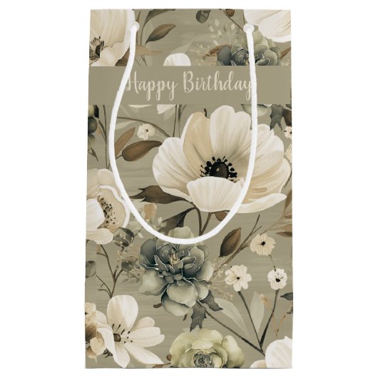 Farbe Grün und Creme Kleine Geschenktüte (Vorderseite)