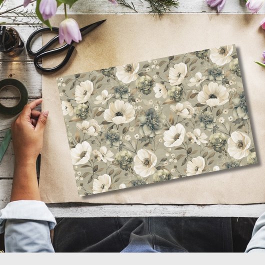 Farbe Grün und Creme Seidenpapier