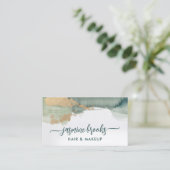 Farbe Grün und Gold Visitenkarte (Stehend Vorderseite)