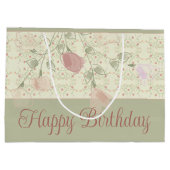 Farbe Grün und Rosa Große Geschenktüte (Rückseite)