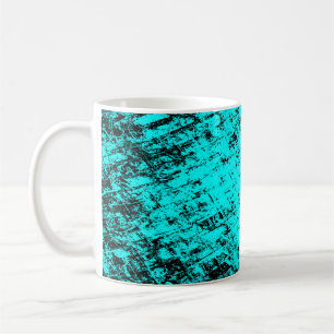 Farbe grunge türkis Hintergrund. Halftone Kaffeetasse
