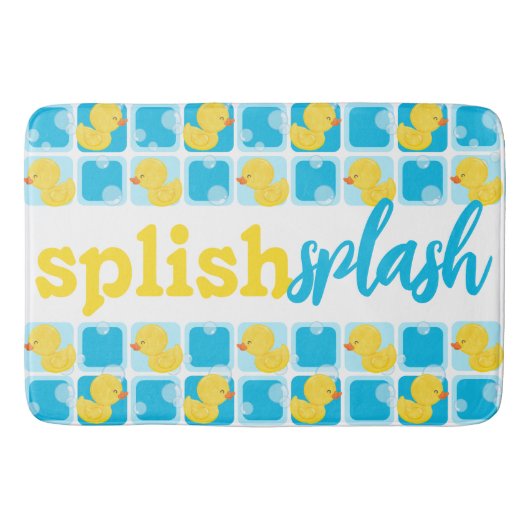 Farbe Gummi Duck Splish Splash Checked Badematte (Vorderseite)