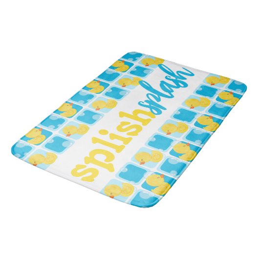 Farbe Gummi Duck Splish Splash Checked Badematte (Schrägansicht)