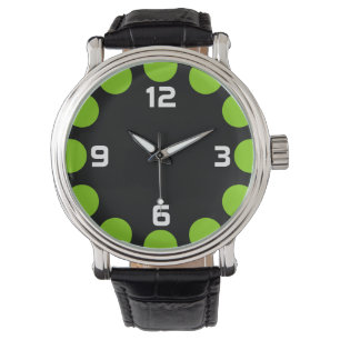 Farbe Halbmond - Grün auf schwarz Armbanduhr