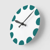 Farbe Halbmond - Moss Grün mit Weiß Runde Wanduhr (Winkel)