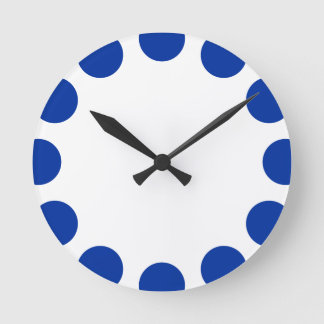Farbe Halbmond - Navy Blue mit Weiß Runde Wanduhr
