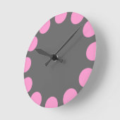 Farbe Halbmond - Rosa und Grau Runde Wanduhr (Winkel)