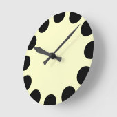 Farbe Halbmond - Schwarz und Creme Runde Wanduhr (Winkel)
