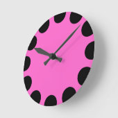Farbe Halbmond - Schwarz und Rosa Runde Wanduhr (Winkel)